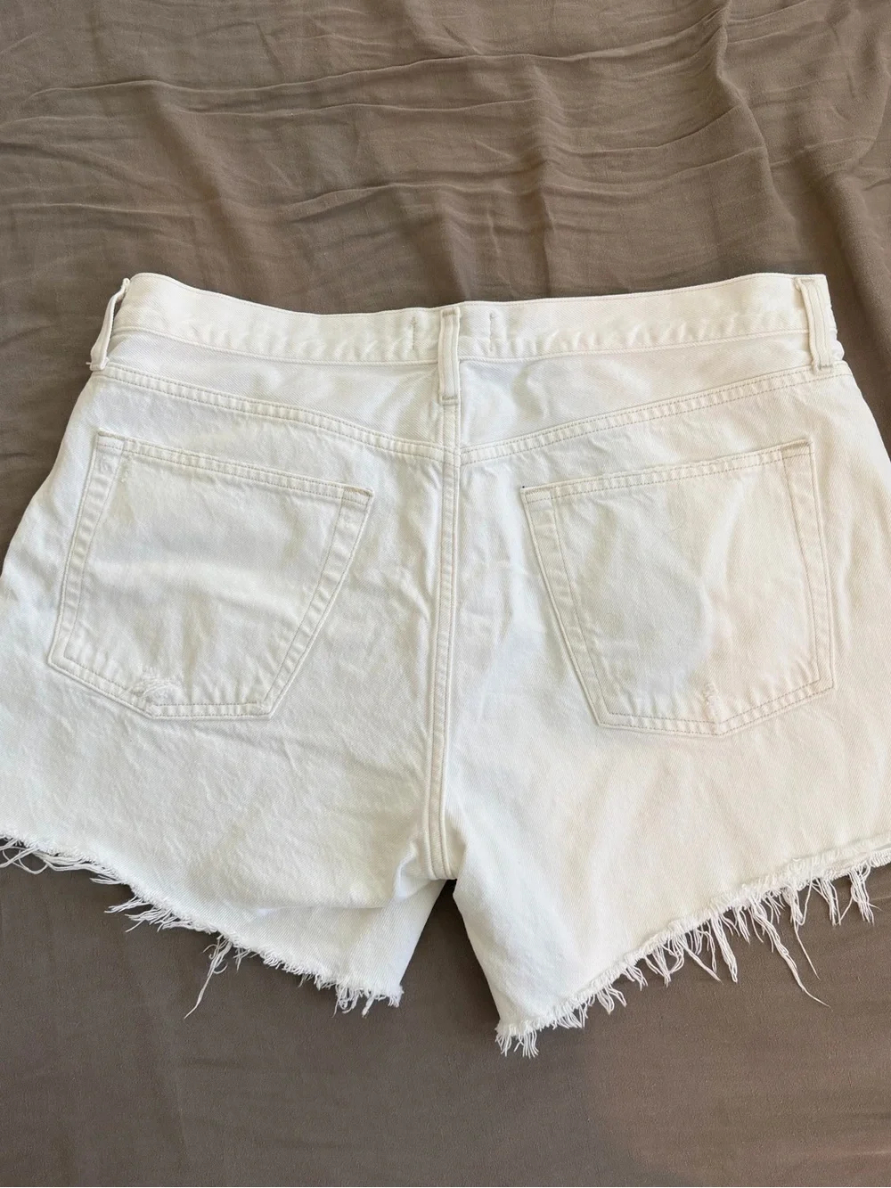AGOLDE White Denim Shorts